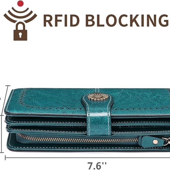 SENDEFN Wallets for Women Genuine Leather Credit Card Holder with RFID Blocking - Picture 4 of 4